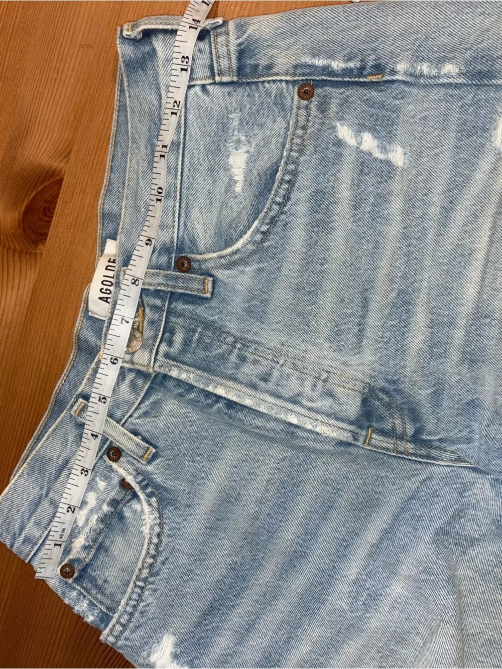 AGOLDE Parker Long Short in Swapmeet Denim Shorts Size 24